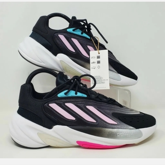 Adidas Womens Size 7.5 Ozelia W Pink Core Black Cloud White Shoes H04266 New - Picture 1 of 12